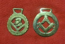 2 x Masonic Horse Brass