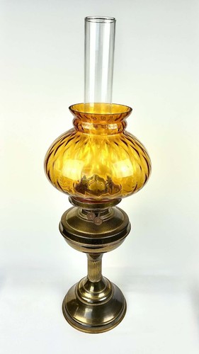 Vintage style brass oil lamp - vintage,