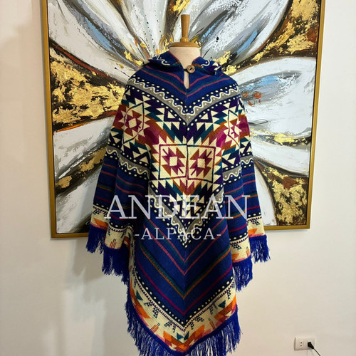 Handmade inca poncho with - inca, hood