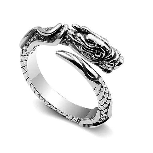 925 silver ring dragon - 925,