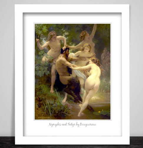 Nymphs and satyr - and,