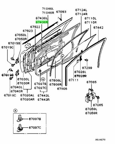 Weatherstrip front door belt - door,