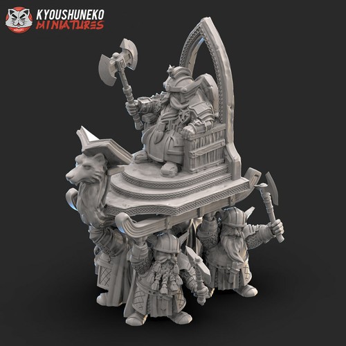 Dwarf high king - dwarf, throne