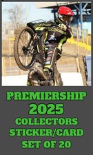PREMIERSHIP--2025--SET OF 20--SPEEDWAY COLLECTOR'S CARDS/STICKERS
