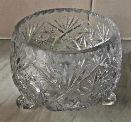 Vintage crystal footed small - vintage, 3