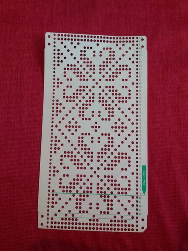 Punchcard from the - a,