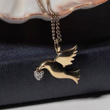 9ct Gold Dove Pendant Charm