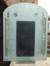 Vintage French Reusable Metal Shopping Grocery List & Chalkboard Reminder