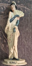 A Belcari Dear Capo Di Monte Elegant Lady Figurine Stamped Feather Fan