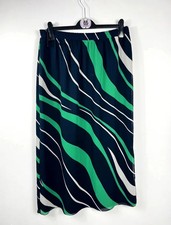 Kirsten Krog Skirt Size 20 Retro Vintage Midi 80s 90s Abstract Wave Print Green