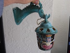 Vintage Ceramic Italian Majolica? Wall Light Lamp Sconce 1960s Seahorse & Donkey
