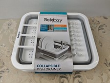 2x Beldray LA031051 Collapsible Dish Drainer - Plastic Sink Drying Rack With Cut