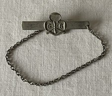 Vintage Steel Metal Girl Guides Pin Brooch / Badge on Chain #207