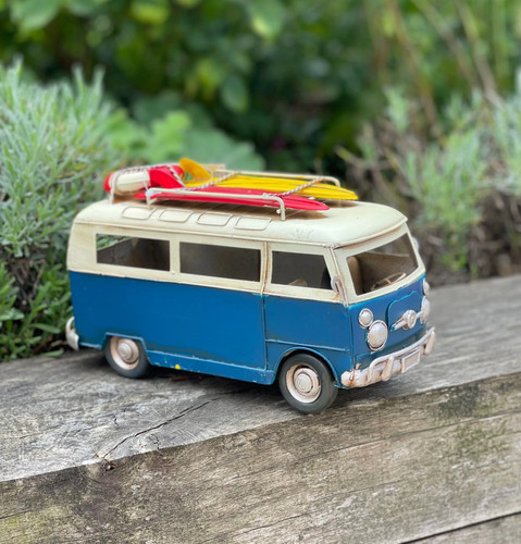 Rustic blue classic camper - blue,