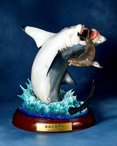 Great white shark polystone - white,