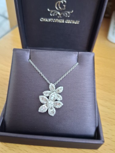 Diamond double flower - flower, pendant