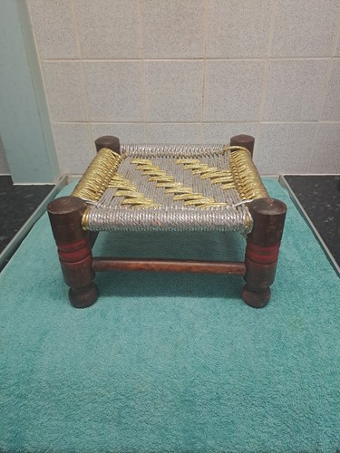 Wooden indian small footstool - indian,
