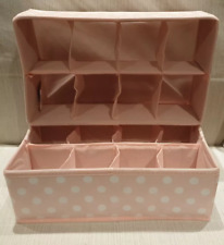 mDesign Set Of 2 Fabric Storage organisers Drawers Or Wardrobes PINK 31x18x10cm