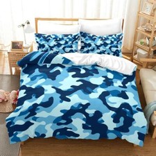 Bed Set Combat Army Camouflage Quilt Duvet Cover Pillowcase Single Double  T1