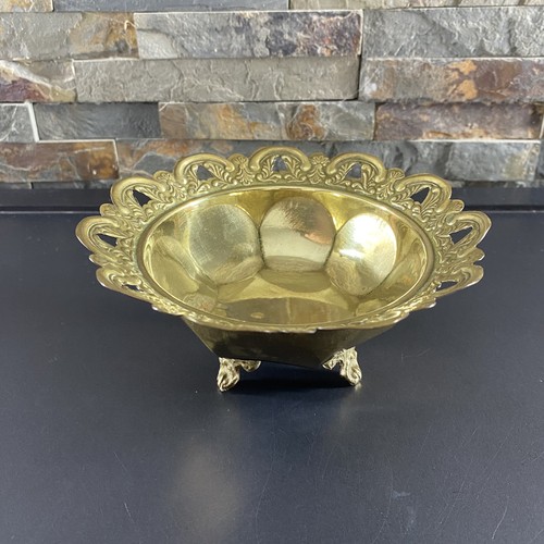 Vintage brass trinket bowl - vintage,