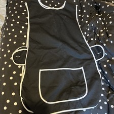 Dinner Ladies Plain Kitchen Overall Tabard Front Pocket Apron black white WX 16