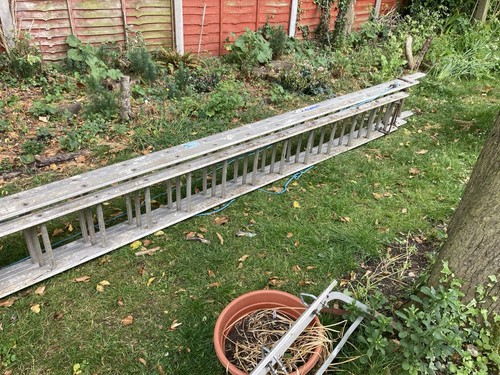 Aluminium extension ladder - aluminium,