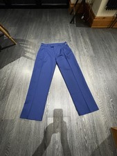 Men’s Trojan Smart Work Trousers Size 36R Pleated Front 3 Pockets Navy Blue New