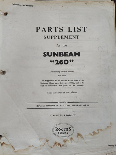 Sunbeam tiger 260 original - sunbeam,