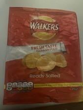 2017 Walkers Ready Salted Empty Crisp Packet