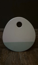 JAMIE OLIVER Cream/Sea Green Ceramic Ovoid Cheese Plate Widest Dia 23.5cm