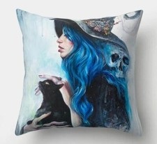 Sugar Skull Witch Black Cat