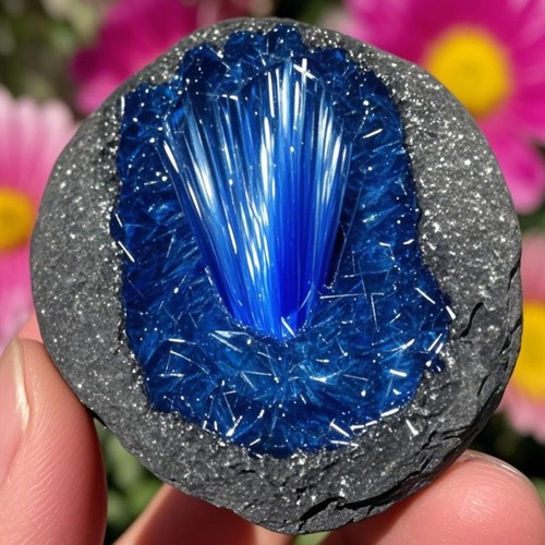 Rare blue copper crystal - copper,