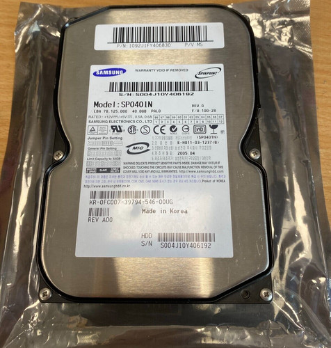 Samsung 40gb ide hard - 40gb, 3.5"