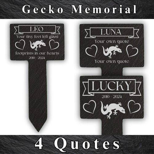 Personalised gecko memorial - personalised,