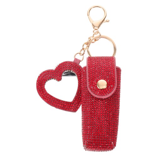 Red rhinestone lip balm holder - rhinestone,