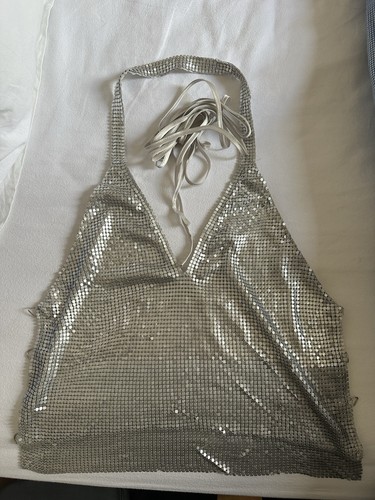Y2k vintage silver halterneck - vintage,