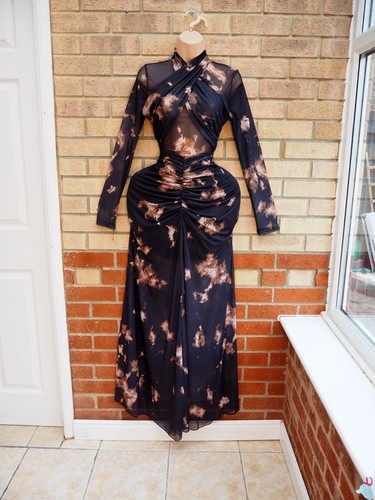 Mika black brown print - , mesh