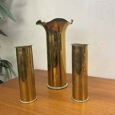 Three Trench Art Brass Shell