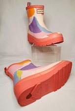 Hunter Play Short Wellington Boots Glacial Camo Pink Uk Size 7 US 9 EU 40/41