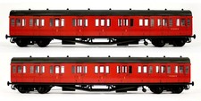 LIONHEART O GAUGE BR CRIMSON SET OF 2 W6339W/W6340W PASSENGER COACHES *WEATHERED