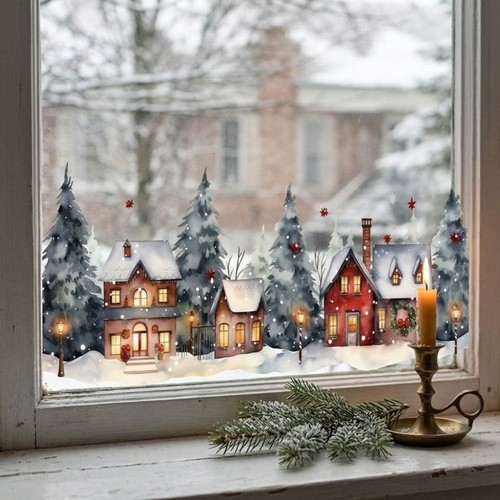 Christmas village window - christmas,
