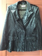 Green crushed velvet jacket