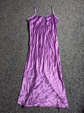Firetrap Maxi Slip Dress Large Dolly Purple Satin Boho Fairy Vintage