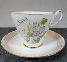 Lovely Vintage Argyle Bone China Nana Floral Tea Cup, Unrelated Saucer Gilt Edge