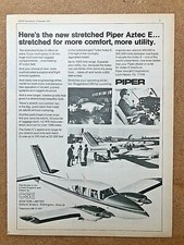 1970 Vintage Aircraft Advert CSE AVIATION LTD PIPER AZTEC E STRETCHED BEST TWINS