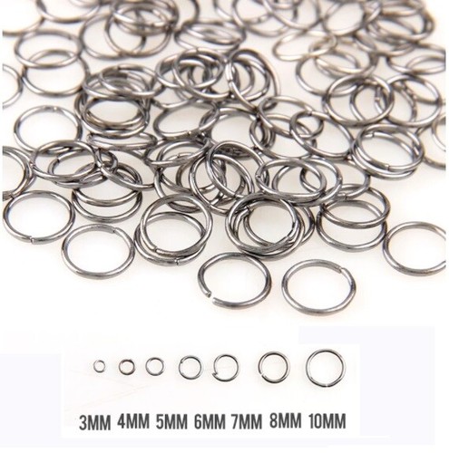 Gun black jump rings - black, split