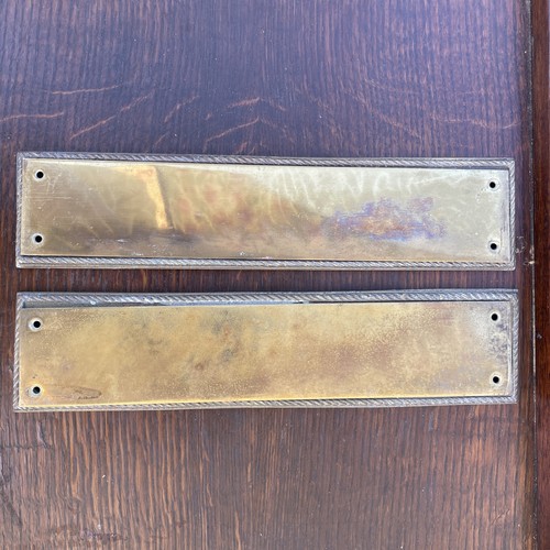 Pair antique two piece brass - pair,