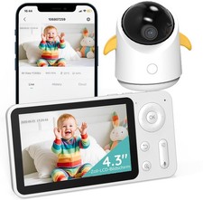 Boifun 1080P Wifi Video Baby Monitor with App, 4.3'' IPS Screen, HD Night Vision