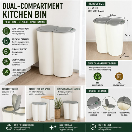 50l recycling kitchen bin - recycling,