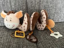 JUMBO GIRAFFE  BABY COT PRAM SPIRAL ACTIVITY TOY TEETHER MIRROR